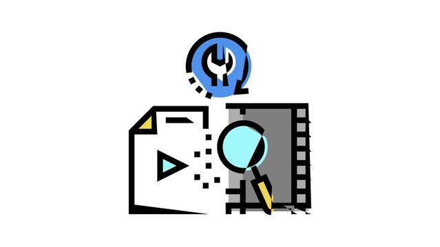 tape data recovery color icon animation