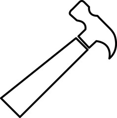  hammer icon, vector illustration, glyph style on white background