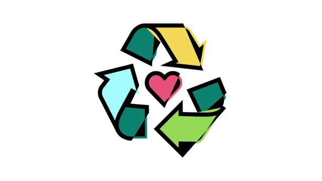 recycle cosmetic color icon animation
