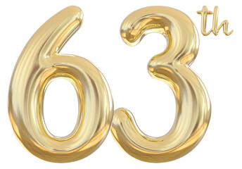 63th anniversary numbers gold celebrate number