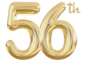56th anniversary numbers gold celebrate number