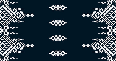 Geometric Seamless Ethnic Pattern in black and white color.design for background. Aztec Pattern illustration template element EP.16