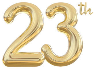 23th anniversary numbers gold celebrate number