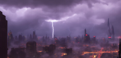Cyberpunk City Storm 13