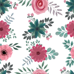 Poster Seamless vintage pattern. White flowers . Dirty pink background. vector texture. fashionable print for textiles, wallpaper and packaging. © iopart