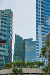 Luxury condominium buildings facade at Miami, Florida