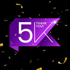 Thank you for 5k followers design template vector illustration