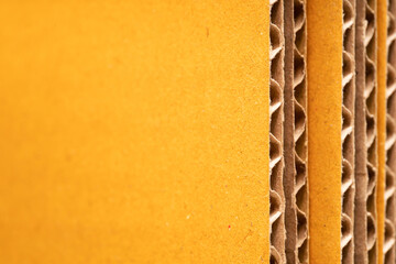 corrugated cardboard for packing. abstract background horizontal lines with wavy lines. Stack of...