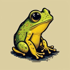 yellow baby frog illustration
