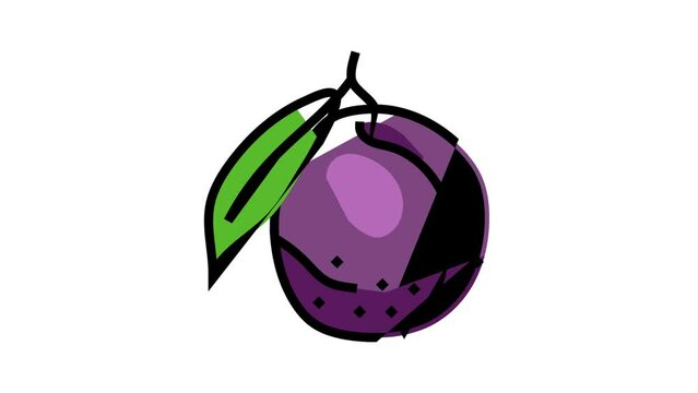 plum purple leaf color icon animation
