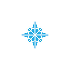 Snowflake winter icon design template vector isolated illustration