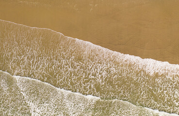 Aerial photo of waves on a beach