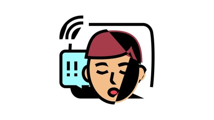 snoring patient problem color icon animation