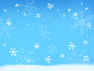 Christmas winter background with snowflakes blue cold snowy banner card presentation vector png