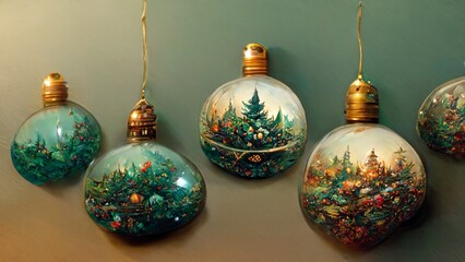 Christmas ornaments decoration background
