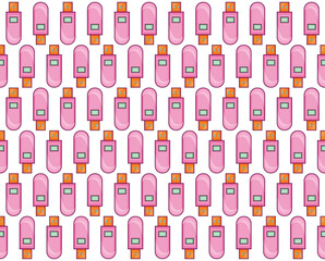Fototapeta premium Pen drive and flash drive hand drawn doodle seamless pattern. Financial, Business and Office Seamless pattern. Marketing, technology, digital, gadget, infographic, modern, Ideas, analysis,
