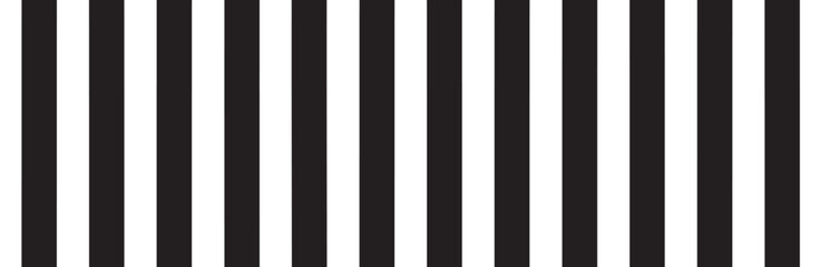 Black vertical stripes on white background. Straight lines pattern for backdrop and wallpaper template. Realistic lines with repeat stripes texture. Simple geometric background, vector illustration