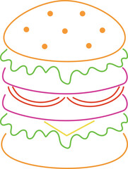 Fast Food Burger Illustration