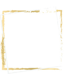 Square brush gold frame