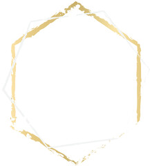 Hexagon brush gold frame