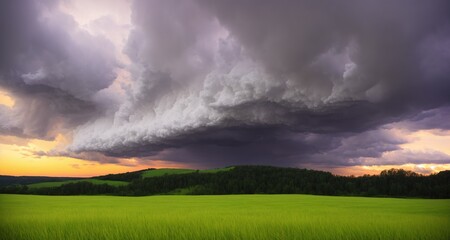 Obraz na płótnie Canvas clouds over the field
