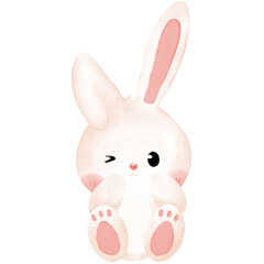 Little bunny watercolor illustration
