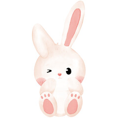 Little bunny watercolor illustration