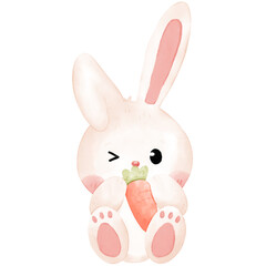 Little bunny watercolor illustration