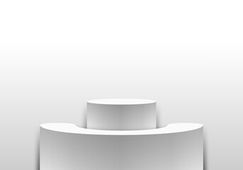 3D white podium stand tribune speech Isolated on clean background