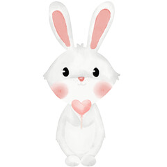 Obraz premium Little bunny watercolor illustration