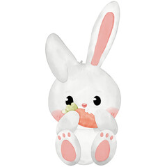 Little bunny watercolor illustration