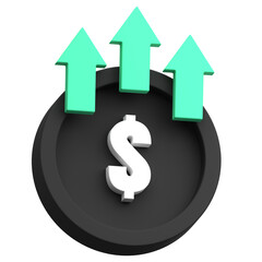 High Rate Dollar Currency 3D Icon