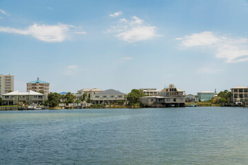 Fototapeta na wymiar Views of residential villas at the bay in Destin, Florida