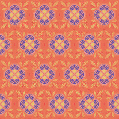 Crystal Floral Seamless Pattern Background Nature Plant Aboriginal Damask Art