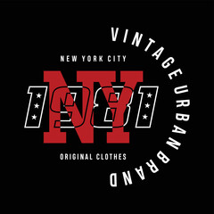 New york vintage denim typography, t-shirt graphics, vectors