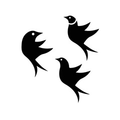 Black bird animal logo design . icon logo . silhouette logo 