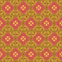 Crystal Floral Seamless Pattern Background Nature Plant Aboriginal Damask Art