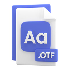OTF File Extension 3d Icon