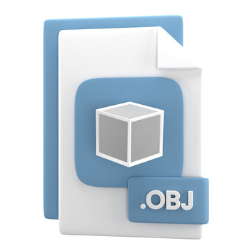 OBJ File Extension 3d Icon