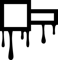 Square stencil ink dripping vector