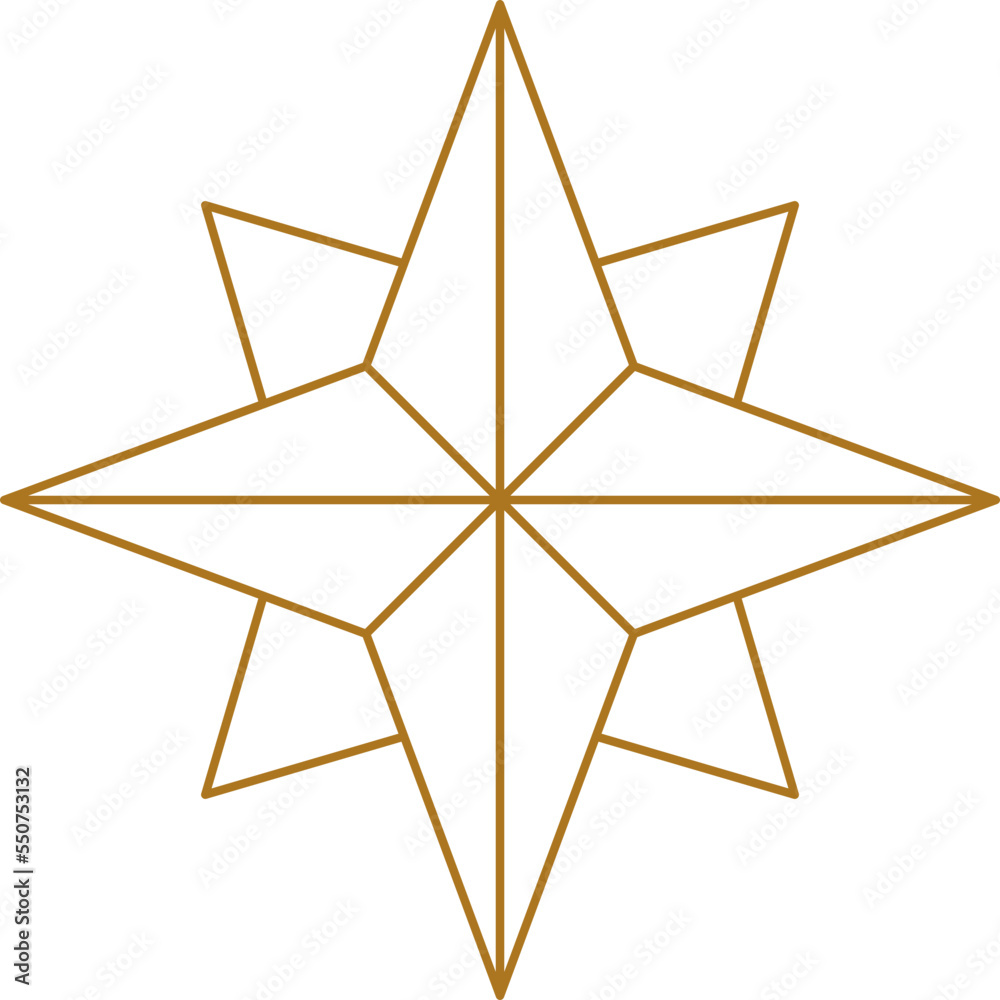 Canvas Prints gold line star vector