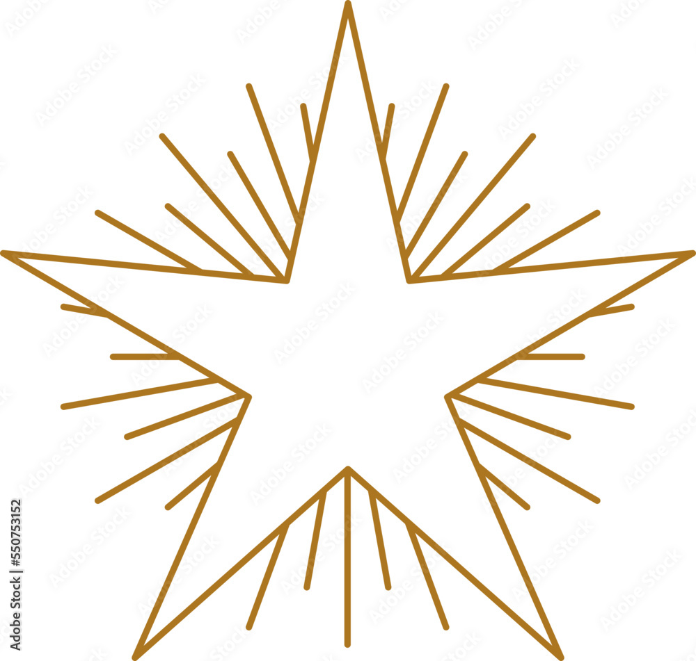 Wall mural gold line star vector