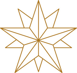 Gold line star vector