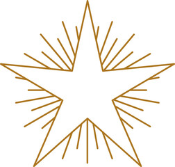 Gold line star vector