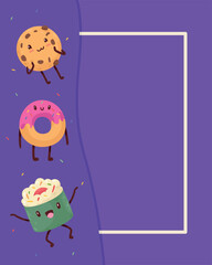 Fototapeta premium sweet desserts kawaii