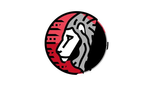 lion zodiac color icon animation