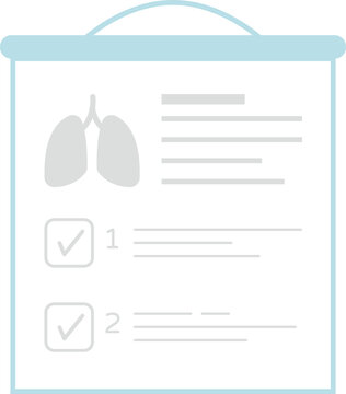 Hospital Or Clinic Bulletin Board About Lungs, Vector Cartoon Flat Design Icon