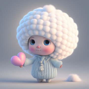 Adorable nena con ropa de invierno, super tierna, creada con inteligencia artificial