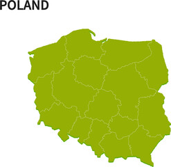 ポーランド/POLANDの地域区分イラスト