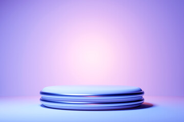 3d illustration  purple minimal scene  on the   monochrome background.  Product presentation, mockup, cosmetic product display, podium, pedestal